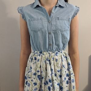 denim/ floral dress